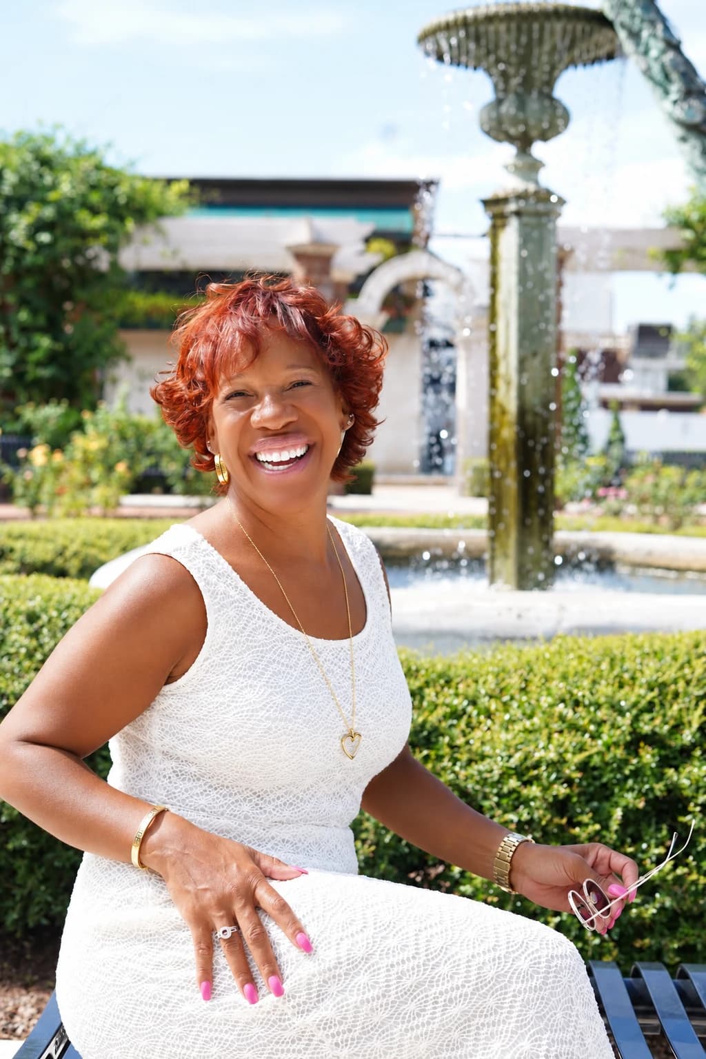 Kim C. Shaw, outdoor garden portrait