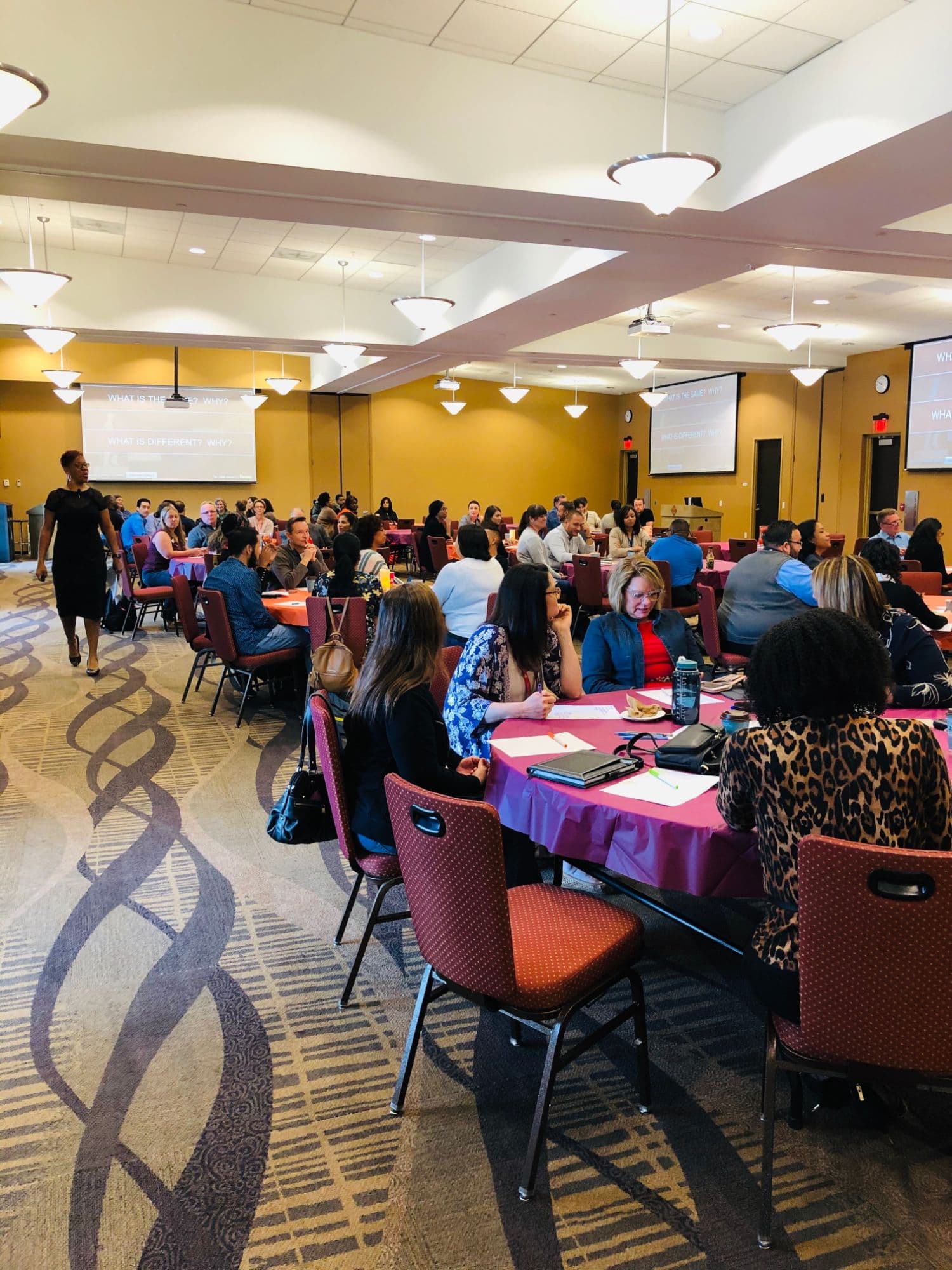 Kim C. Shaw facilitating an interactive leadership and influence training session.